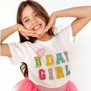 Lola and the Boys White 'Bday Girl' Sequin T-Shirt